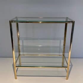 Jacques Théophile Lepelletier Bronze and Glass Magazine Rack