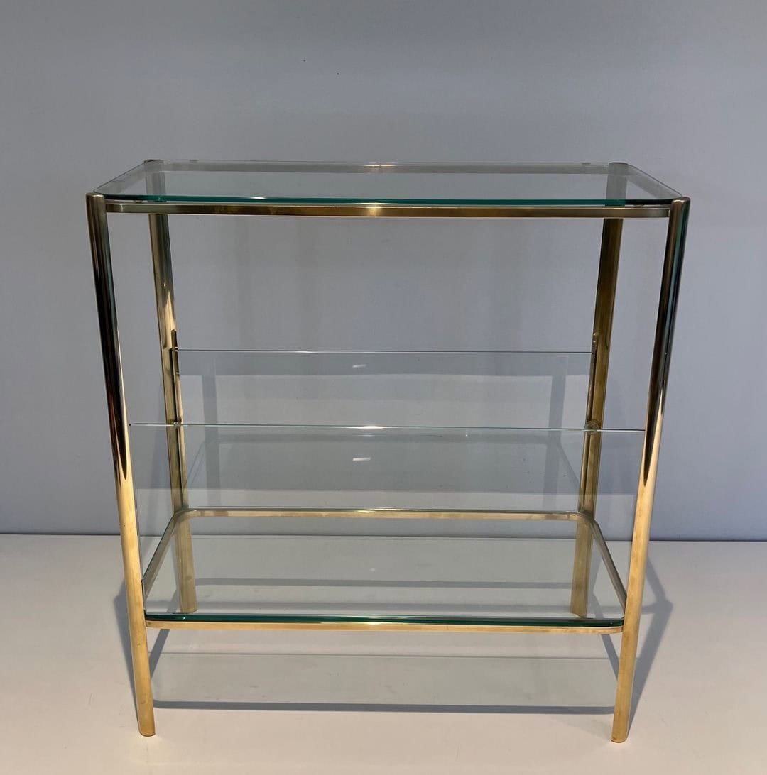 Jacques Théophile Lepelletier Bronze and Glass Magazine Rack - Front View Two - Styylish
