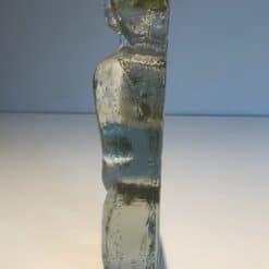 French Art Deco Style Clear Glass Female Nude Sculpture - Side View - Styylish
