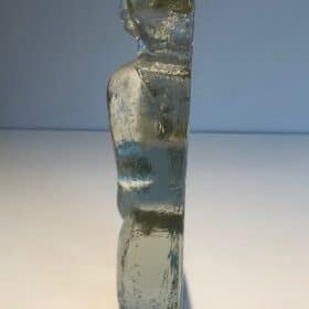 French Art Deco Style Clear Glass Female Nude Sculpture