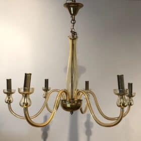 Pair of 1970s Murano Champagne Glass Chandeliers