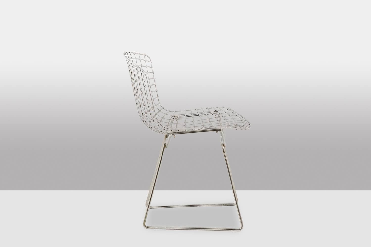 Harry Bertoia for Knoll Chrome-Plated Steel Chairs - Side View - Styylish