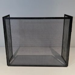 Blackened Steel Three-Panel Fireplace Screen - Front View Folded Two - Styylish