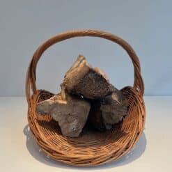 French Rattan Wicker Log Basket - Front View - Styylish