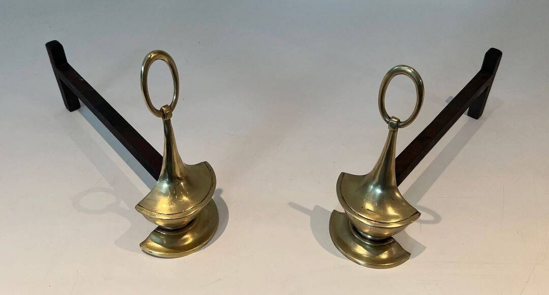 Neoclassical Bronze Andirons - Image 4