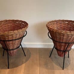 French Mid-Century Rattan Planters - View Four - Styylish
