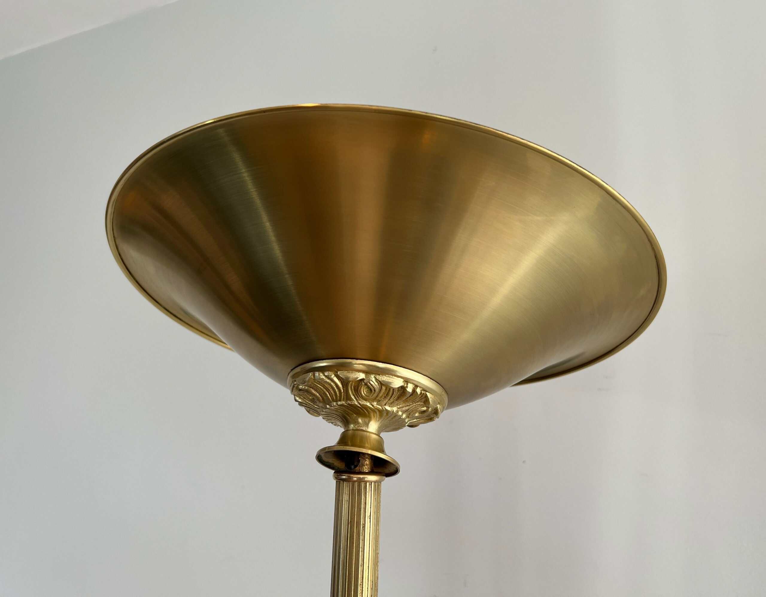 French Neoclassical Brass Floor Lamp - Detail Two - Styylish