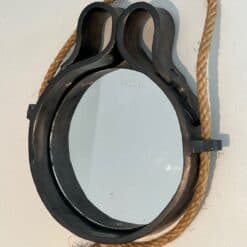 French Black Ceramic Hanging Mirror - Side View - Styylish
