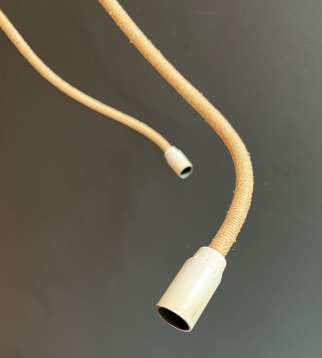 French 1970s Natural Rope Chandelier - Light Detail - Styylish