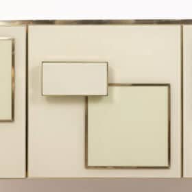 Italian Opal Glass and Gilded Bronze Sideboard