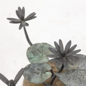 Water Lily Coffee Table in Bronze with two Patinas. 1970s.