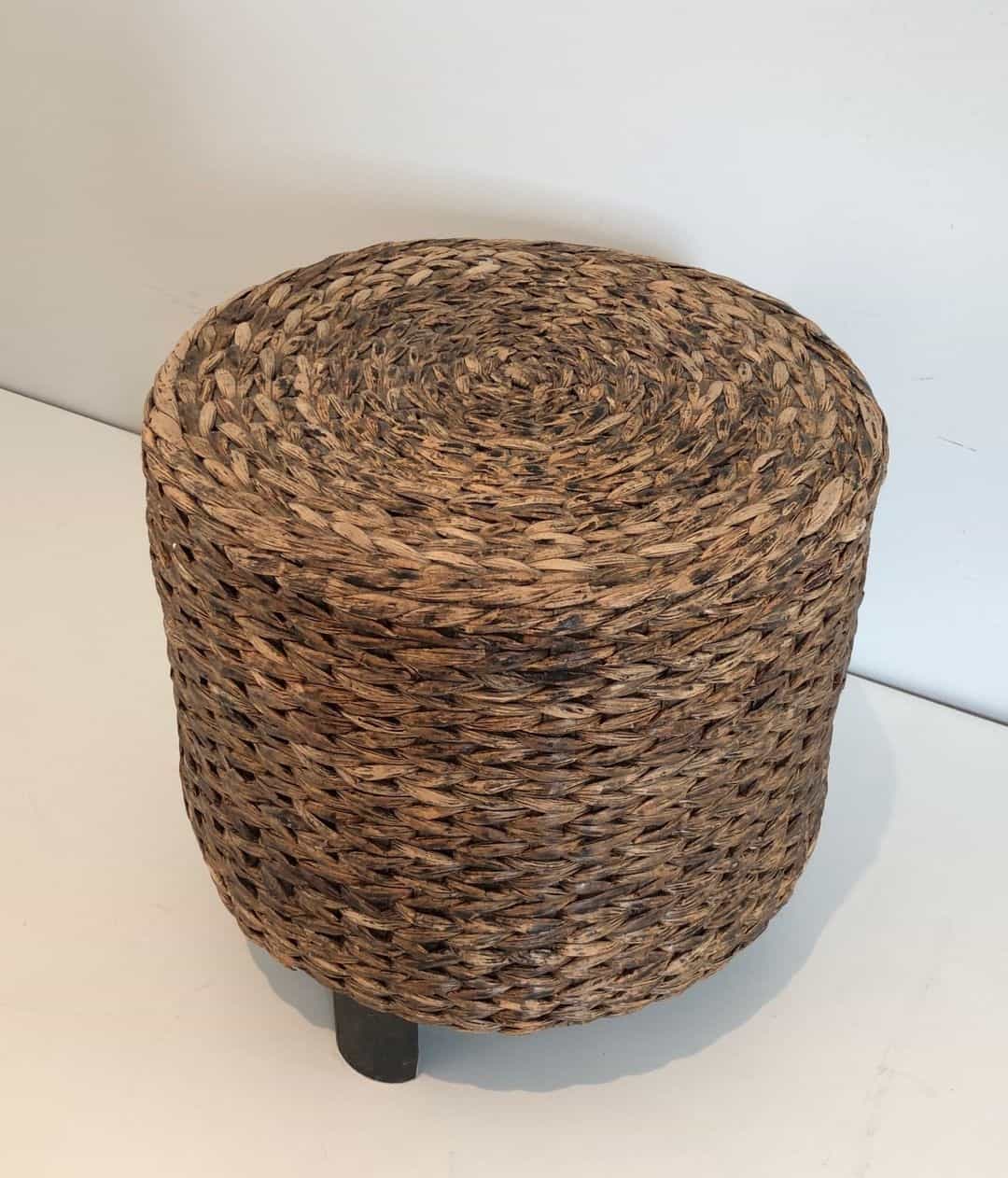 Audoux-Minet Style Rope Stool - Top View - Styylish