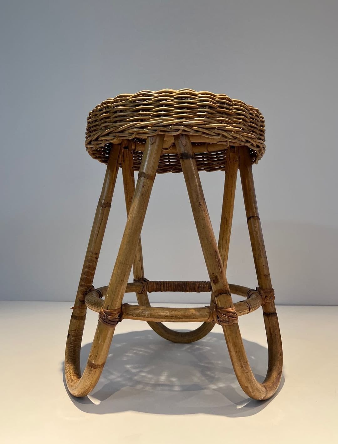 Franco Albini Style Rattan Stool - Image 5