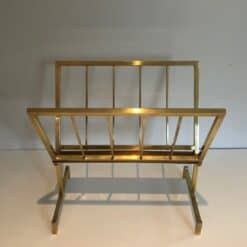 French 1970s Brass Magazine Rack - Image 5
