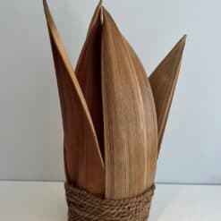French 1970s Rattan Palm Tree Lamp - Image 5