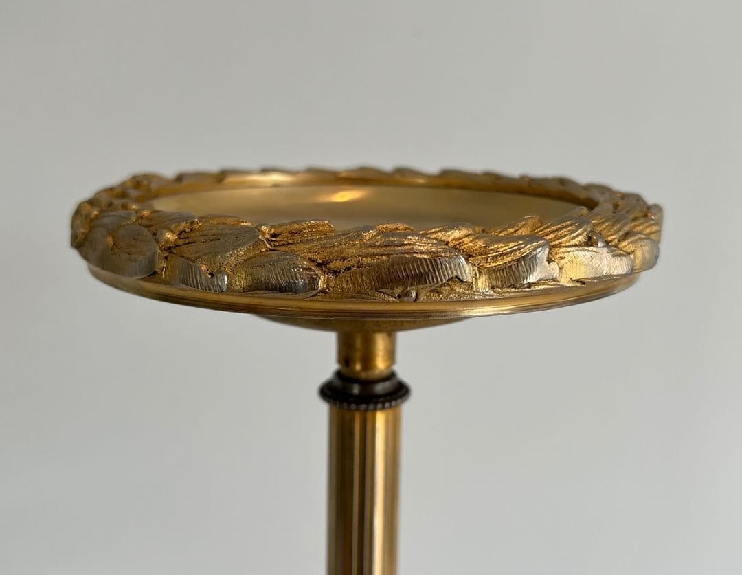 Maison Baguès Gilt Brass and Glass Standing Ashtray - Image 5