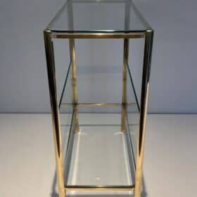 Jacques Théophile Lepelletier Bronze and Glass Magazine Rack