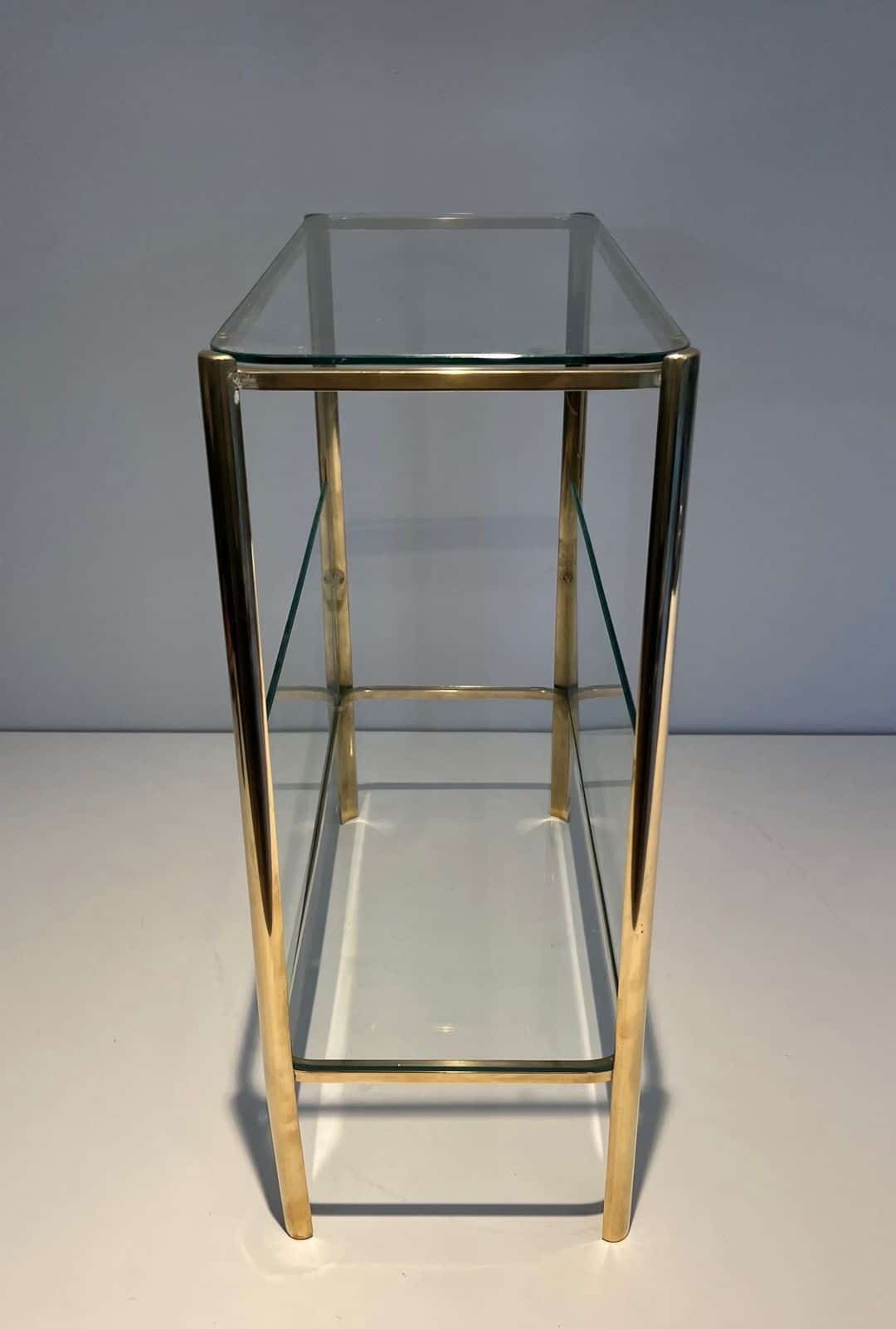 Jacques Théophile Lepelletier Bronze and Glass Magazine Rack - Side View - Styylish