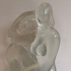 French Art Deco Style Clear Glass Female Nude Sculpture - Top Detail - Styylish