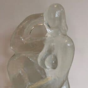 French Art Deco Style Clear Glass Female Nude Sculpture