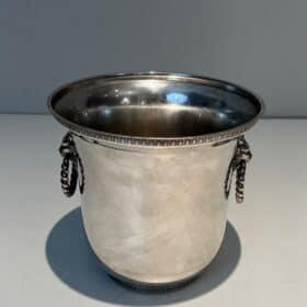 Pair of French Silver-Plated Champagne Buckets with Lion Masks