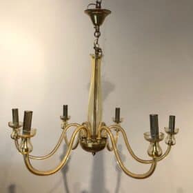 Pair of 1970s Murano Champagne Glass Chandeliers