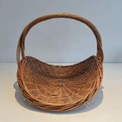 French Rattan Wicker Log Basket - Front View Without Logs - Styylish