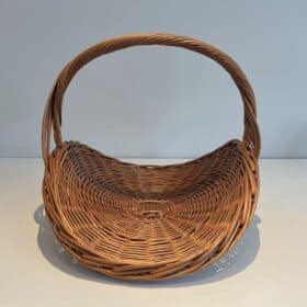 French Rattan Wicker Log Basket