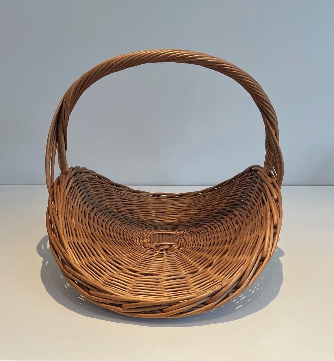 French Rattan Wicker Log Basket - Front View Without Logs - Styylish