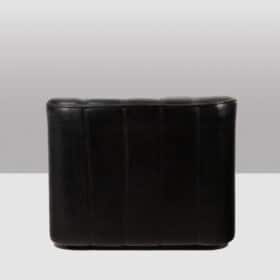 De Sede Black Leather Armchair and Ottoman