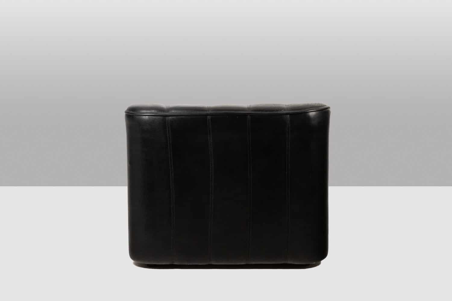 De Sede Black Leather Armchair and Ottoman - Rear View - Styylish