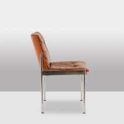 Set of 6 Italian Faux Leather Chairs - Side View - Styylish