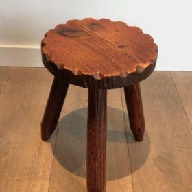 French Brutalist Pine Stools