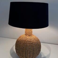 Audoux-Minet Style French Rope Table Lamp - Side View - Styylish