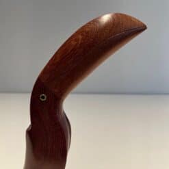 French 1970s Carved Hardwood Toucan Sculpture - Head Detail - Styylish