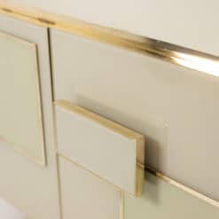 Italian Opal Glass and Gilded Bronze Sideboard - Handle Detail - Styylish