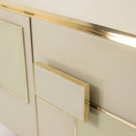 Italian Opal Glass and Gilded Bronze Sideboard