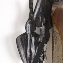 Mazzega Brutalist Cast Glass and Wrought Iron Wall Sconces - Side Detail - Styylish