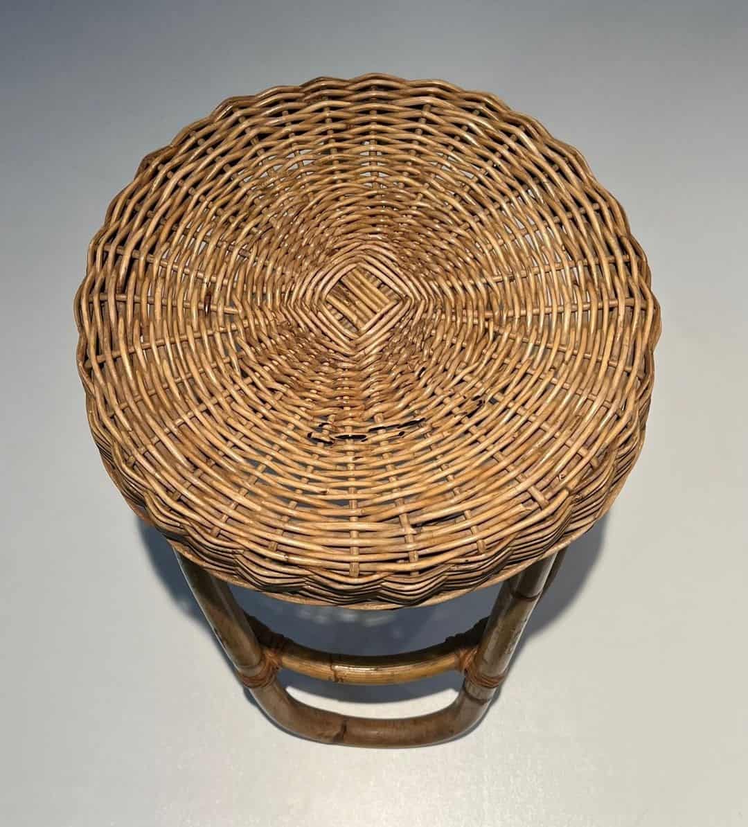 Franco Albini Style Rattan Stool - Image 6