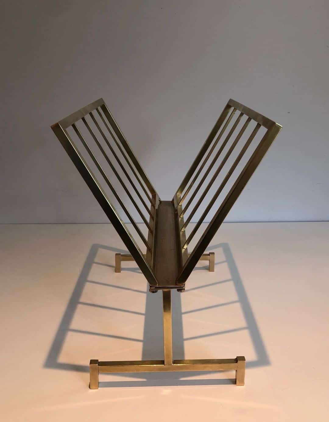 French 1970s Brass Magazine Rack - Image 6
