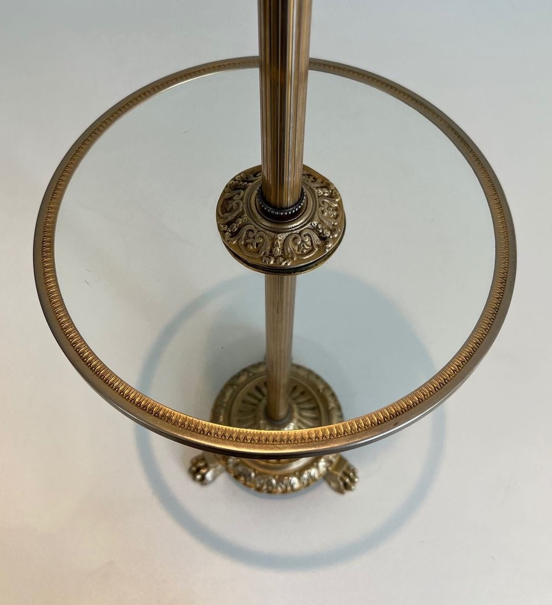 Maison Baguès Gilt Brass and Glass Standing Ashtray - Image 6