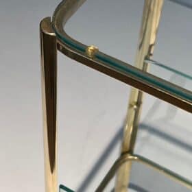 Jacques Théophile Lepelletier Bronze and Glass Magazine Rack