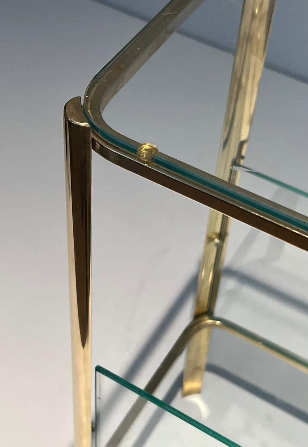 Jacques Théophile Lepelletier Bronze and Glass Magazine Rack - Corner Detail - Styylish