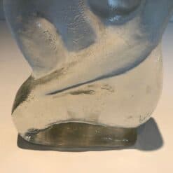 French Art Deco Style Clear Glass Female Nude Sculpture - Base Detail - Styylish