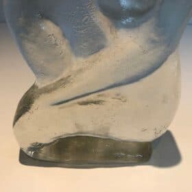 French Art Deco Style Clear Glass Female Nude Sculpture