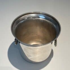 Pair of French Silver-Plated Champagne Buckets with Lion Masks - Top View - Styylish