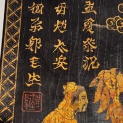 French Chinoiserie Black Lacquer and Gilt Panel - Image 6