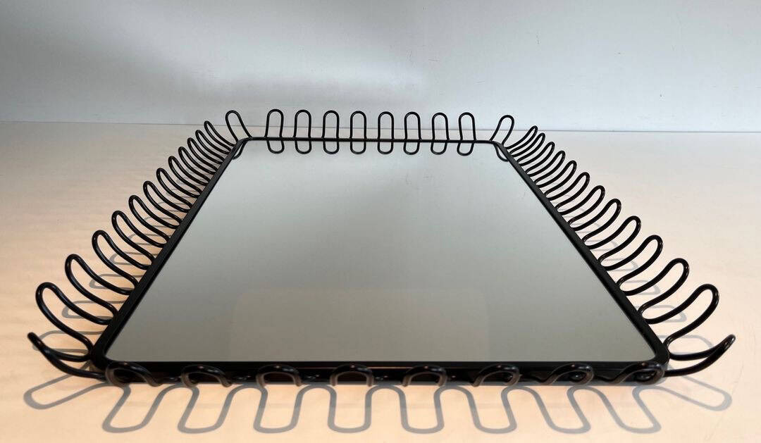 French Jean Royère Style Coiled Wire Mirrors - Image 6