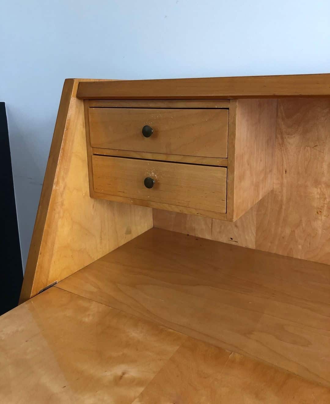 French Sycamore Drop-Front Secretary Desk - Image 6