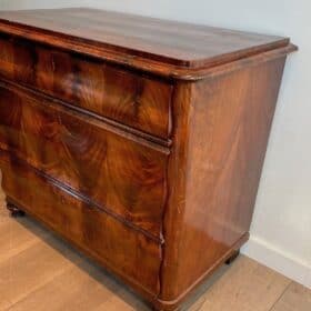 French Empire Commode in Flamed Mahogany